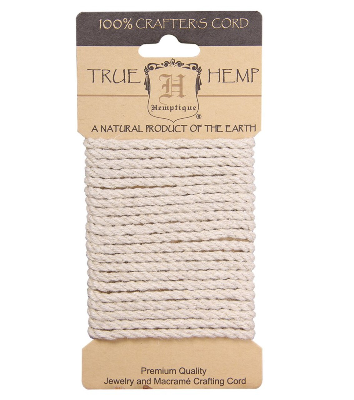 Hemptique 4mm Twisted Hemp Rope Cards Eco Friendly Sustainable Naturally Grown Jewelry Bracelet Making Paper Crafting Scrapbooking Bookbinding Mixed Media Crocheting Macrame Seasonal Holiday Gift Wrapping Outdoor Gardening